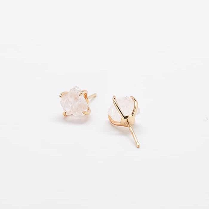 Rose Quartz Gold Claw Studs - Best Seller - Admiral Row