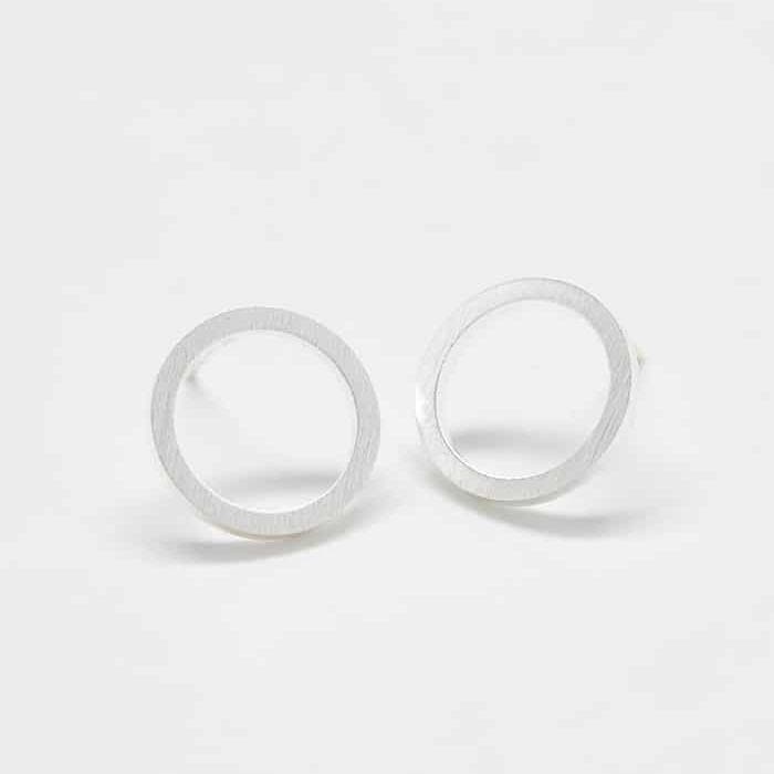 Silver Open Circle Stud Earrings - Admiral Row