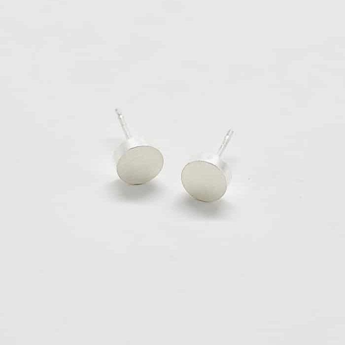 Silver Round Flat Stud Earrings - Admiral Row