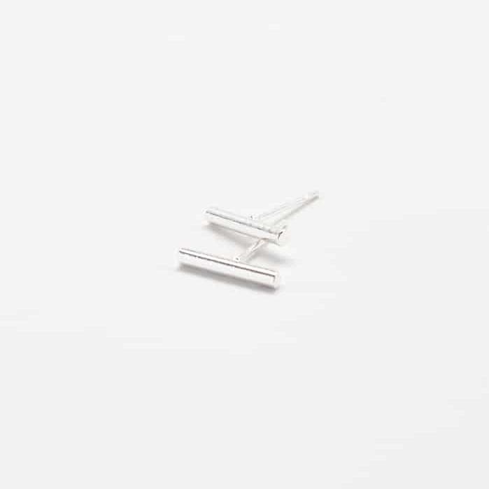 Silver Slim Bar Earrings - Admiral Row