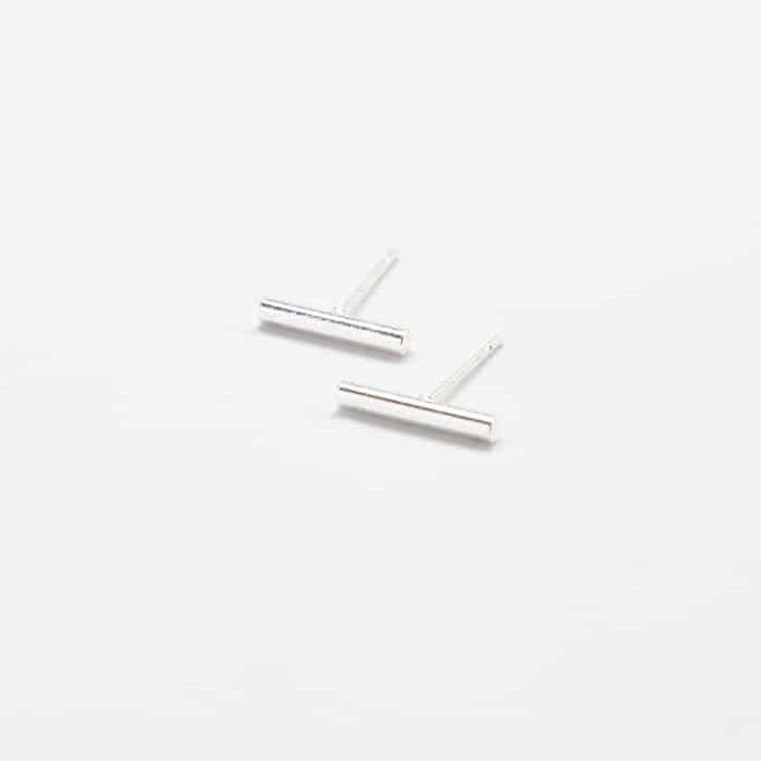 Silver Slim Bar Earrings - Admiral Row