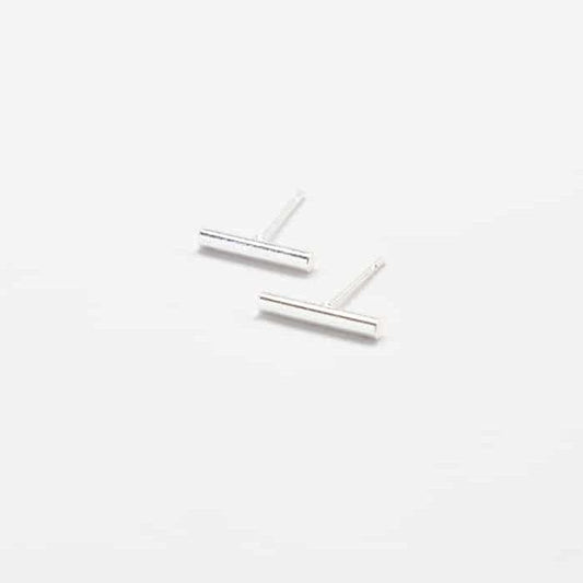 Silver Slim Bar Earrings - Admiral Row