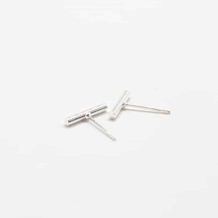 Silver Slim Bar Earrings - Admiral Row