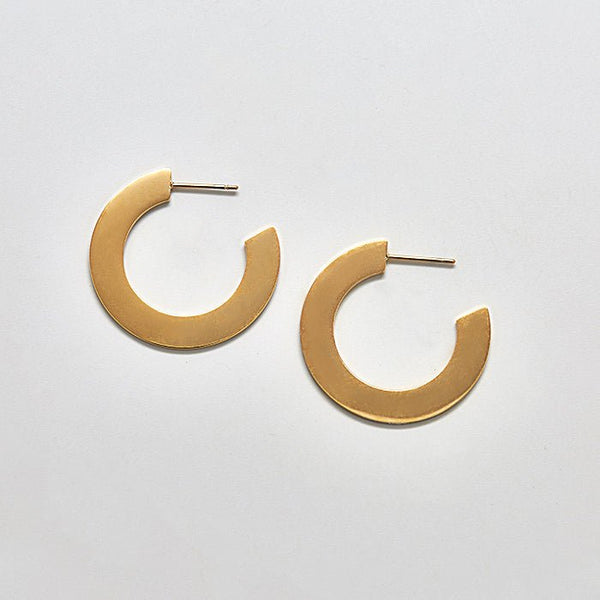 Small Gold Flat Hoop Earrings - Admiral Row