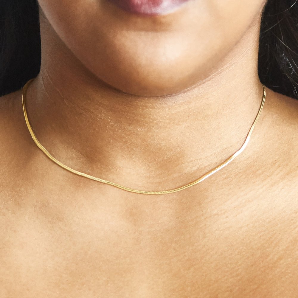 Ultra Thin Herringbone Necklace - Admiral Row