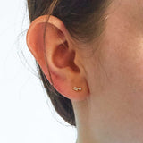 White Geo Baguette Gold Studs - Admiral Row